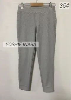 354 美品 レキップ ヨシエイナバ 千鳥 ストレッチテーパードパンツ