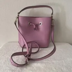 Kate Spade バケツ型巾着2way斜めがけショルダーハンドバッグ　ピンク