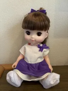 ソランちゃん　服　紫　2段フリルスカート　ワンピース