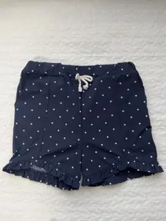 【美品】水陸両用　半ズボン　プティマイン　紺色　スカラップパンツ　90