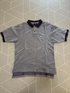 90s ナイキゴルフ Nike Golf ポロシャツ 半袖M グレー ネイビー