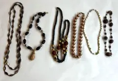 【6点セット】ネックレス レトロ 天然素材 エスニック アクセサリー まとめ売り