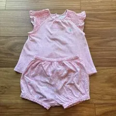 【9m/80cm】ラルフローレン 女の子 セットアップ 花柄 ピンクのサムネイル