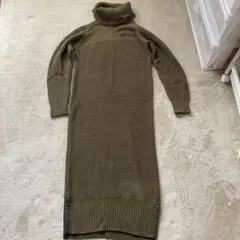 AVIREX タートルネックニットワンピース S オリーブ