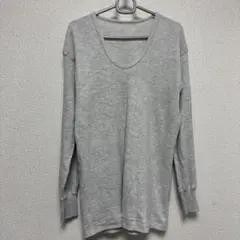 グレー Vネック 長袖 トップス　メンズ　LLサイズ