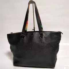 ✨ポールスミス✨トートバッグ マルチストライプ レザー ブラック ロゴのサムネイル