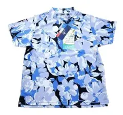 未使用品 clunk 花柄シャツ 半袖 ブルー系 レディース 夏物のサムネイル