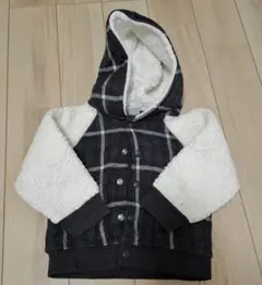 PETIT BATEAU フード付きチェック柄アウター 18m/81cm