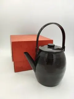 W758 水注 『腰黒薬缶』『秀峰堂 造』『銅製』『水次』 紙箱