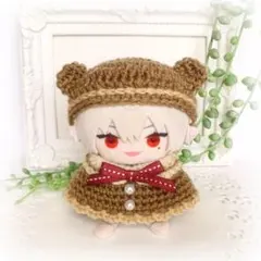 【8-70】ぬい服 にじぱぺっと用（くま耳ベレー帽/モカ）