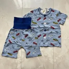 新品　半袖パジャマ【90】本体綿100% 腹巻き付き　車　男の子