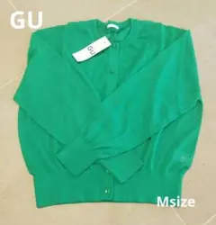 【新品タグ付き】GU シアークルーネックカーディガン 53グリーンのサムネイル