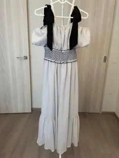 An MILLE オフショルダー マキシワンピース チェック柄