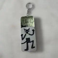 猫 イラスト キーホルダー スライド式缶ケース