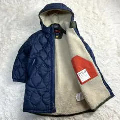 美品 ポロラルフローレン キルティングボアジャケット 紺 キッズ レディース