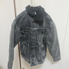 ZARA ザラ Gジャン キッズ/ボア襟付き　ダークグレーデニムジャケット