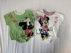 Disney ロンパース 2枚セット ミッキー ミニー 80cm