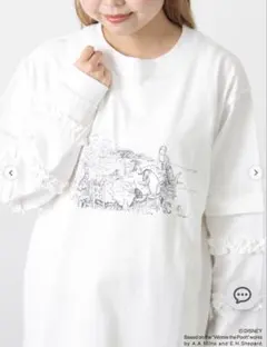 Samansa Mos2 【Disney】くまのプーさん袖フリルロンT 白のサムネイル