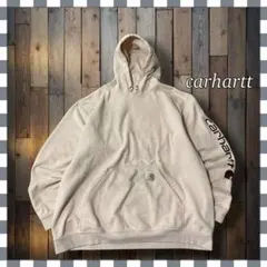carharttカーハート ミッドウエイトスリーブロゴプルオーバーパーカー2XL