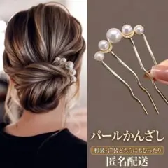 パール かんざし ヘアピン 和装 浴衣 着物 洋装 結婚式 髪 アップ 髪飾り♪のサムネイル