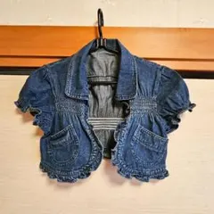 《デニム　フリル》　ボレロジャケット　-No.48-