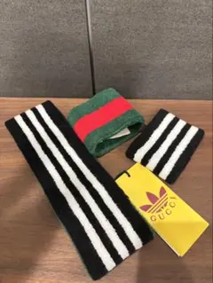 GUCCI グッチ　アディダス　コラボ　ヘアバンド　リストバンド　３点タグ付き