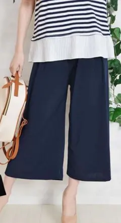 美品　ozoc オゾック　カジュアルパンツ　七分丈　ブラック