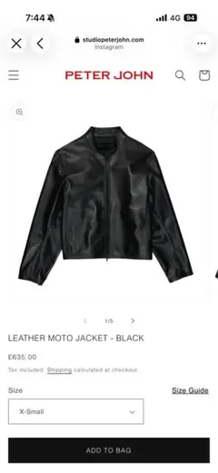 PETER JOHN LEATHER MOTO JACKET