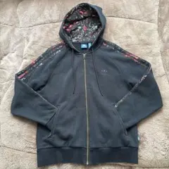 【希少】adidas オリジナルス　花柄ジップパーカー　4XOT（L〜XL相当）