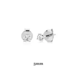 一石 ラウンド 3mm CZダイヤ 925 シンプル ピアス＊シルバー＊