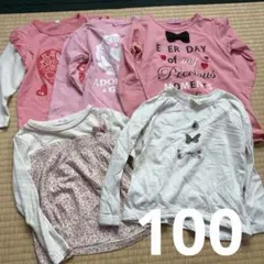100 ザラ他 ピンク系 長袖 ロンT セット 女の子 保育園 ５枚 まとめ売り