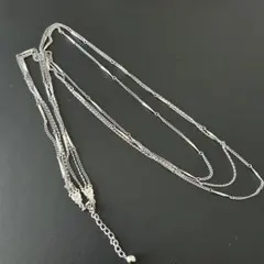 シルバー 3連ネックレス 調整可能