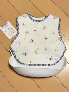 新品 ファミリア familiar エプロン スタイ お食事エプロン ブルー