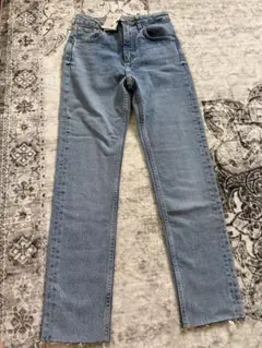 ZARA34ライトブルー ストレートデニム ハイウエスト