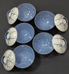 お得価格★お値下げ★昭和レトロ★蓋付き★ご飯茶碗★５客セット★ おまけ子丼つき