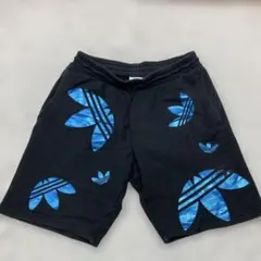 美品 アディダスオリジナルス ショートパンツ トレフォイル デカロゴ 黒 XL