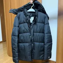 XXL ブラック ダウンコート フード付き