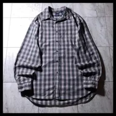 90s〜OLD GAP BD チェックシャツ 長袖 緑 グレー XL