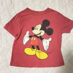 ディズニー公式 ミッキー イラストプリントTシャツ レッド 3Tサイズのサムネイル