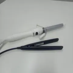 ①サロニア　ヘアアイロンSL-0085W②ヒメコテ ミニヘアアイロン2本セット