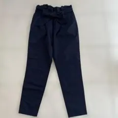ZARAリボン付きネイビーカジュアルパンツ