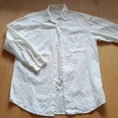 GU レースオーバーサイズシャツ　オフホワイト　Ｓ