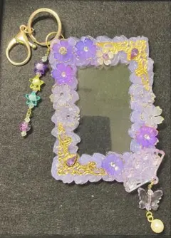 ハンドメイド　硬質ケース　トレカケース　ホイップデコ　パープル　桜　MK50