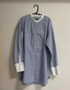 A part by バンドカラーシャツ　ストライプ　Lサイズ