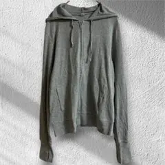 ユニクロ　UVカットフルジップパーカ　薄手　フード付き　長袖　グレー　M