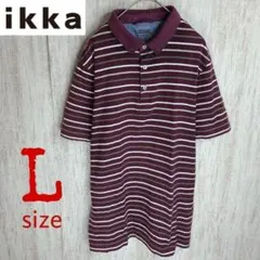 【イッカ】ポロシャツ カジュアル ボーダー ビジネス レジャー ゴルフ シンプル