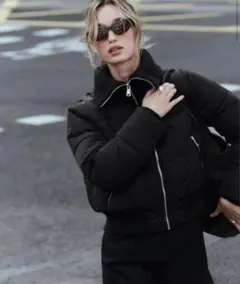 ZARA ダウン リブ仕上げパデッドアノラックM - メルカリ
