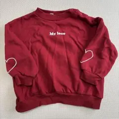 長袖 ハート刺繍 トレーナー　95cm
