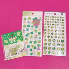 セリア フレークシール おはじきシール 平成レトロ クローバー