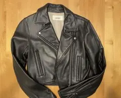 snidel ブラック レザーライダースジャケット